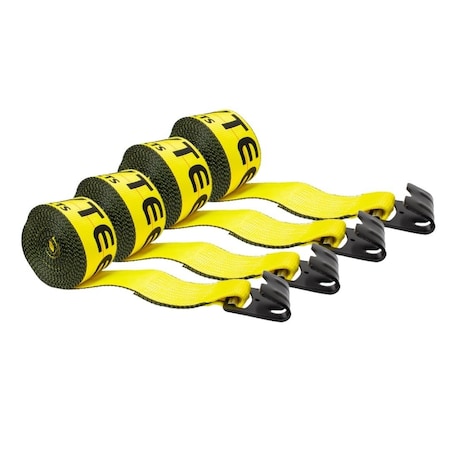 Mytee Products 4 in. x 50 ft. Winch Strap with Flat Hook, 4PK WS450x4