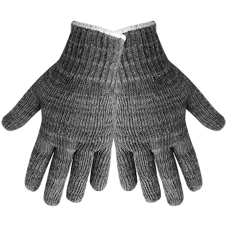 Global Glove 1000 Gram, Gray String Knit Gloves, Men's, 12PK S98G