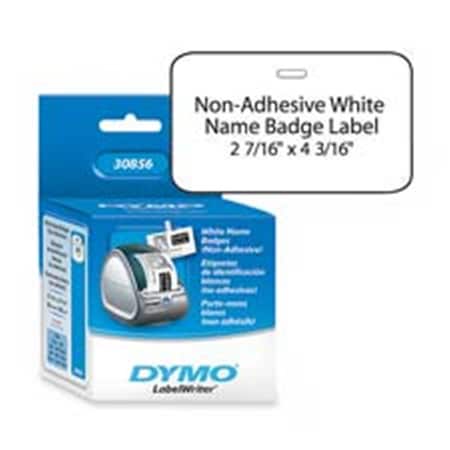 Dymo Corporation  Name Badge- Adhesive- 4in.x2-.25in.- 2- White DY463225