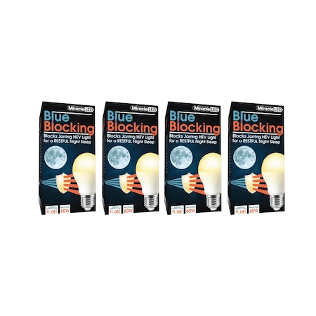 Miracle Led Best Night-Time Sleep 9W Lighting, LED Blue Blocking Light for Hotels, 4-Pack, 4PK 803865