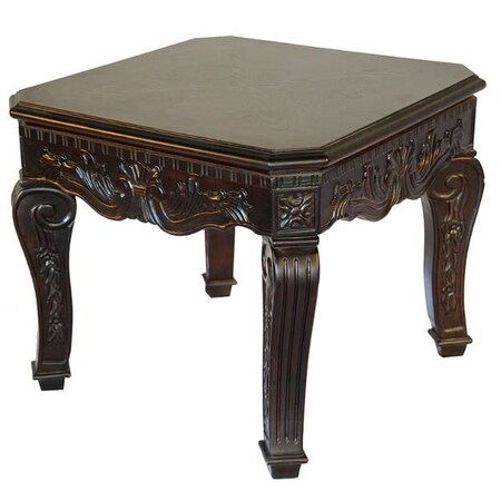 Homeroots 23" Espresso Wood Square End Table 716231