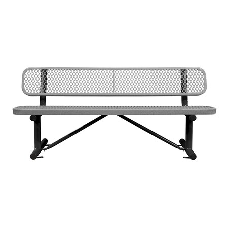 Leisure Craft Bench/Back, Surface Mount, 6ft., Granite B6WBSM-GRANITE