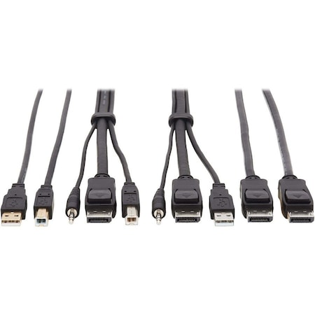 Eaton EATON Tripp Lite Series DisplayPort KVM Cable Kit - DP, USB, 3.5 mm Audio 3xM/3xM + USB M/M + DP P783-010-DPU