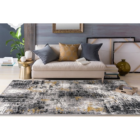World Rug Gallery Adare Contemporary Abstract Area Rug 4 ft x 6 ft Yellow 977YELLOW4X6