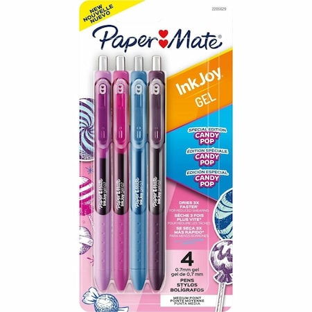 Paper Mate InkJoy Gel Pens, 0.7 mm Pen Point, Retractable, Assorted Ink, Gel-based, 6PK 2205629