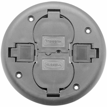 Hubbell Wiring Device-Kellems Electrical Box Cover, Round, PVC, Furniture Feed Cover PT2X2CGY