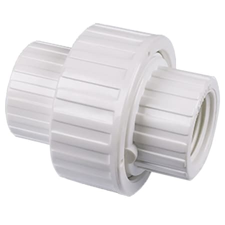 Ipex Pipe Union with Buna O-Ring Seal, 1/2 in, FPT, PVC, White, SCH 40 Schedule, 150 psi Pressure 435906