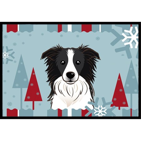 Carolines Treasures BB1737MAT Winter Holiday Border Collie Indoor & Outdoor Mat, 18 x 27 in. BB1737MAT