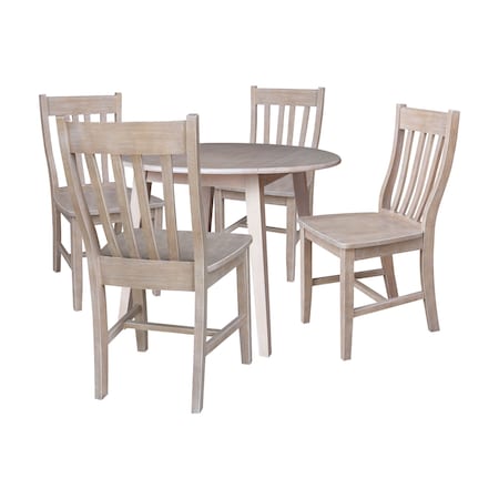 Whitewood Industries Extension Dining Tables, 45 in L, 54 in H, Parawood, 5 Piece K09-42DL-C61-4