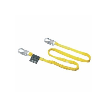Miller Manyard Shock-Absorbing Lanyard, 6ft, Anchorage Connection, 2 Snap Hooks, Yellow 493-216WLS-Z7/6FTYL