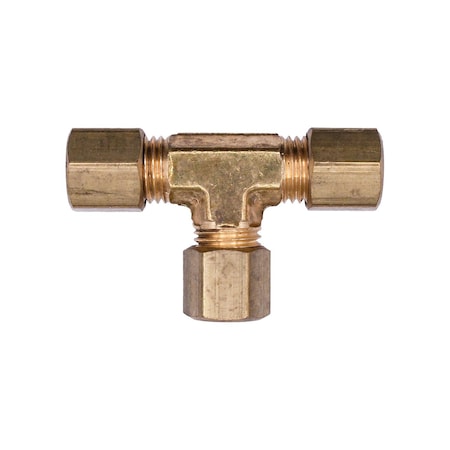 Auveco Brass Compression Union Tee 3/16in Tube Size, 5PK 186