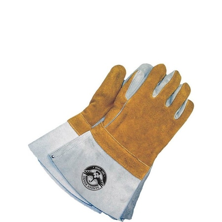 Bdg Welding Gloves, Gray, Yellow, Universal, PR 64-9-AG-7