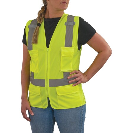 Ergodyne XL Lime Class 2 Womens Hi-Vis Surveyor Vest 8247ZW-S
