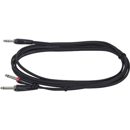 Monoprice 3 METER 10FT 1/4INCH TRS MALE TO TWO 1/4INCH TS MALE INSERT CABLE 601053