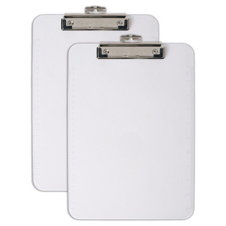 Charles Leonard Plastic Clipboard, Letter Size, Clear, 2PK 89710