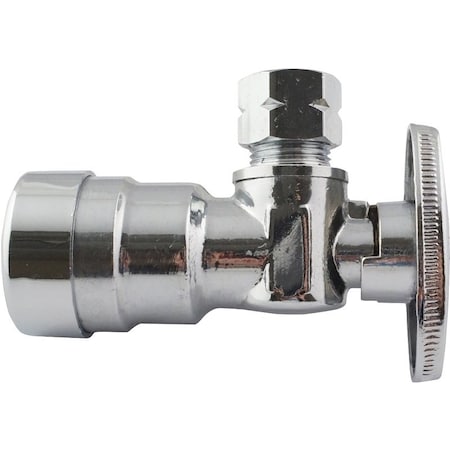 Apollo Valves Stop Valve, 12 x 38 in Connection, PushFit x Compression, Brass Body APXPV1238A