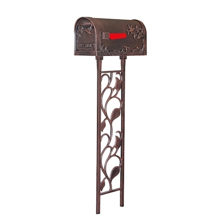 Gan Eden SCB-1005-450-CP Hummingbird Curbside with Floral Mailbox Post, Copper GA526740