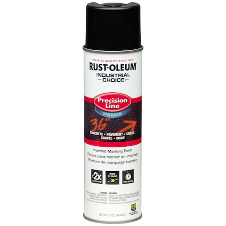 Rust-Oleum Precision Line Marking Paint, 20 oz, Black, Water -Based 1875838