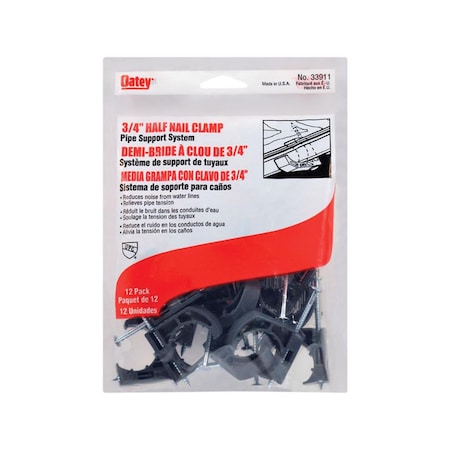 Oatey Oatey 3/4 in. Gray Plastic Half Nail Clamp, PK12 33911