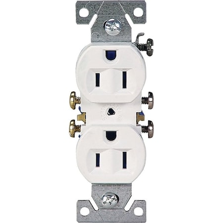 Eaton Wiring Devices Duplex Straight Blade Receptacle, 5-15R, 15 A, 125V AC, 2 Pole, 3 Wire, Flush Mount, Grounded 270W