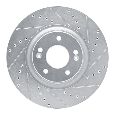 Dynamic Friction Co DFC Brake Rotor - Drilled and Slotted - Silver 631-21035R