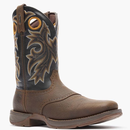 Durango Men's Western Boot, 11 W, Leather, 11 in H, Tobacco Leaf and Black DDB0499
