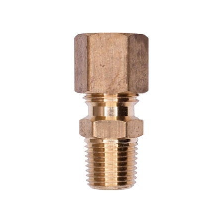 Auveco Brass Male Compression To Pipe Adapter 1/4in Tube 1/8in Pipe, 5PK 121