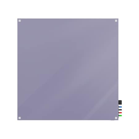 Ghent Harmony Glassboard w/ Standoffs, Magnetic, Square Corners, 4'H x 4'W, Grape HMYSM44GP