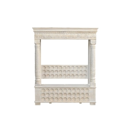 Homeroots 70in White Floral Solid Wood Solid Wood Storage Bench with Flip Top 635822