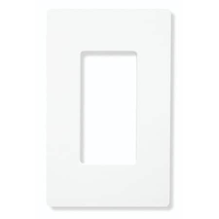 Lutron Designer Wall Plates, Number of Gangs: 1 Plastic, Gloss Finish, White CW-1-WH