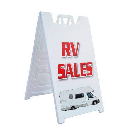 Signmission Rv Sales, A-Frame & 2 Sign Inserts, Heavy-Duty Plastic Frame SBHD-C-2436-Rv Sales