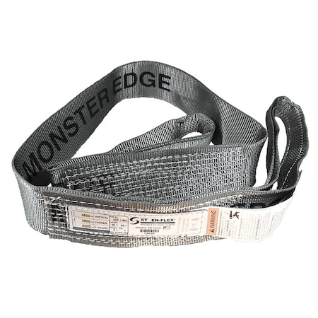 Stren-Flex Synthetic Web Sling, Type 3, 16 ft L, 2 in W, Nylon, Gray EEF-1-902ME-16