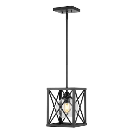 Jonathan Y Amara 8" 1-Light Industrial Farmhouse Iron/Glass LED Pendant, Oil Rubbed Bronze JYL7582A