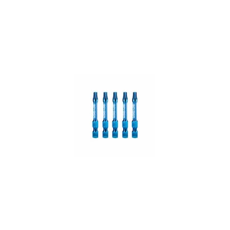 Sm Products T25 Mach-Blue Torx Impact Driver Bits, 2 In., 5-Pk. 19089