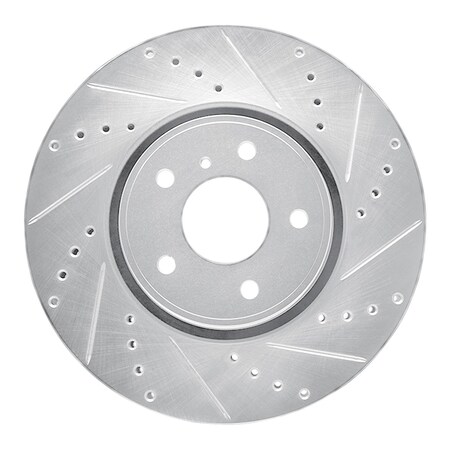 Dynamic Friction Co DFC Brake Rotor - Drilled and Slotted - Silver 631-68014R