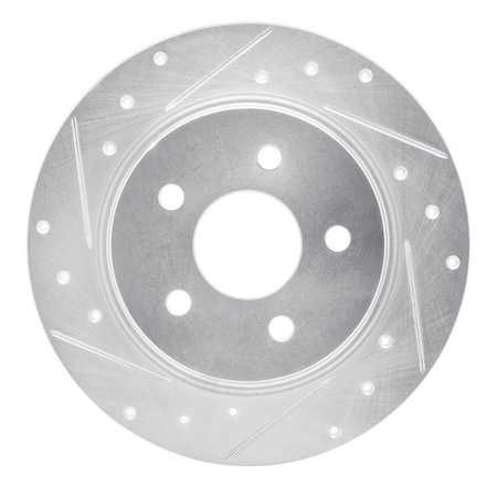 Dynamic Friction Co DFC Brake Rotor - Drilled and Slotted - Silver 631-76029R
