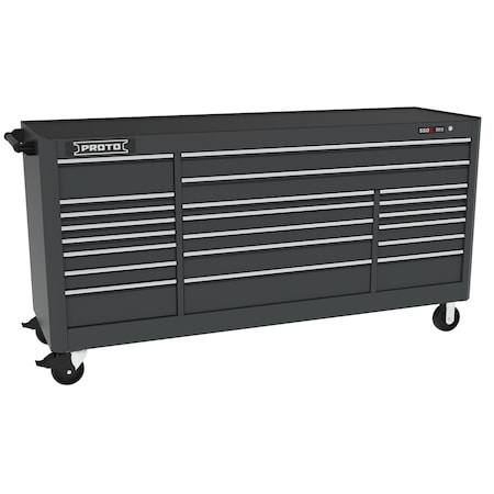 Proto 550 Series Rolling Tool Cabinet, 21 Drawer, Dual Black, 88 in W x 27 in D x 46 in H J558846B-21DB