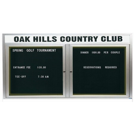 Aarco Illuminated Outdoor Enclosed Directory w/ Al Frame Header, Clear Satin Anodized Finish, 36''Hx72''W OADC3672HI