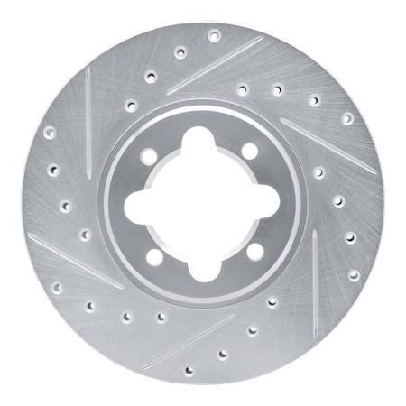 Dynamic Friction Co DFC Brake Rotor - Drilled and Slotted - Silver 631-76013L
