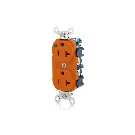 Leviton PlugsandReceptacles, 20A, 125VAC, Org, Nylon 8300-PLO