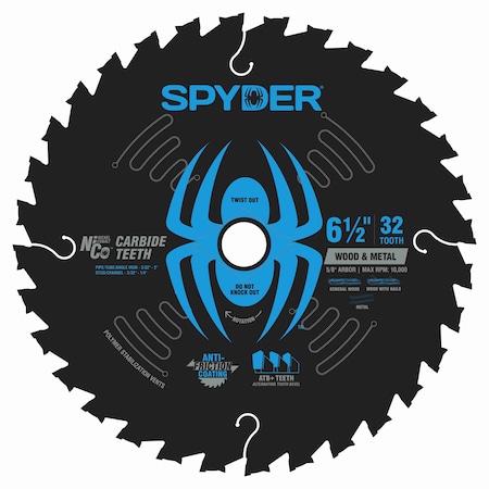 Spyder 6-1/2-Inch 32-Tooth Saw Blade for Wood and Metal 13099