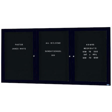 Aarco Outdoor Enclosed Directory w/ Al Frame, Bronze Anodized, Letter Panel is Black Vinyl, 36''Hx72''W OADC3672-3BA