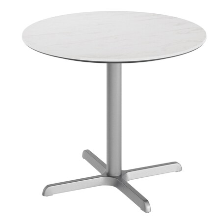 Flash Furniture Acadia 36 in Round Indoor Outdoor Tabletop, White Faux Marble with TopGuard HPL, 30 in x 30 in ST-RD36-WHMAR-T3030S-GG