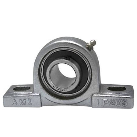 Ami Bearings SINGLE ROW BALL BEARING - 20MM WIDE SET SCREW NICKEL LOW BASE PILLOW BLOCK UCLP204NP