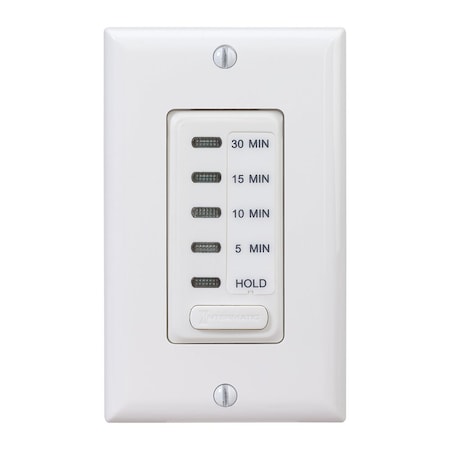 Intermatic Electronic Countdown Timer, 120 VAC, 60 Hz, Preset Times 5, 10, 15, 30 Minute, With Hold, White EI200W