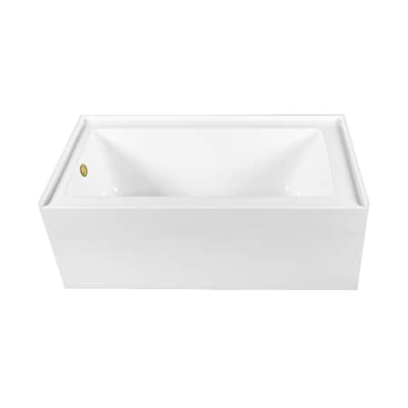 Kingston Brass 60-Inch Acrylic Rectangular 3-Wall Alcove Tub Combo with Waste and Overflow Drain, Left Hand Drain CVTDE603122L2