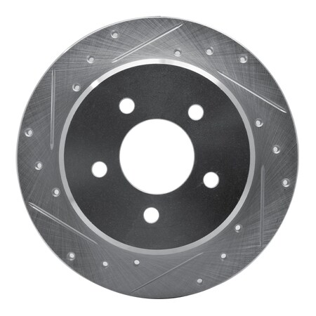 Dynamic Friction Co DFC Brake Rotor - Drilled and Slotted - Silver 631-40083L