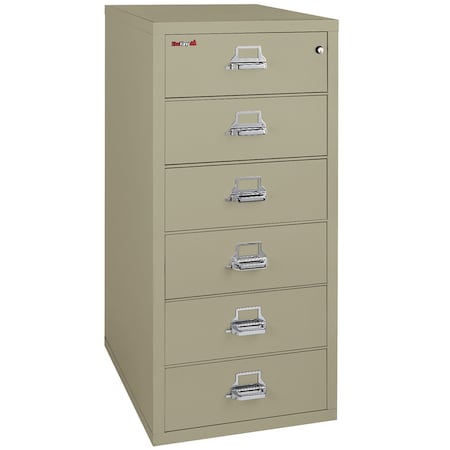 Fireking 6 Drawer, 1 Hr Fire, Vertical, 25" wide for Card Check & Notes Pewter 6-2552-CPE