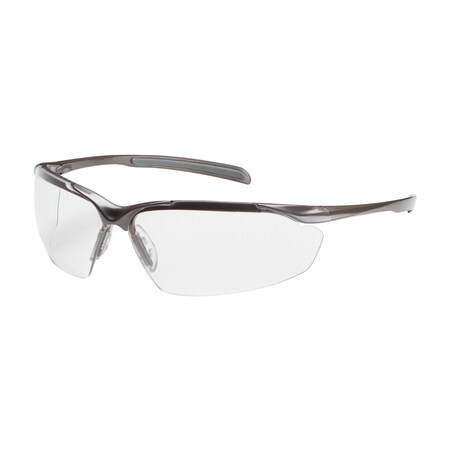 Bouton Optical Semi-Rimless Safety Glasses, Gloss Bronze Frame, Clear Lens and Anti-Scratch/Anti-Reflective Coating 250-33-1010