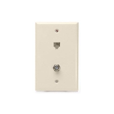 Leviton Light Almond, High Impact Plastic, 1 6-Position 4-Conductor RJ11 Jack, 1 40259-T